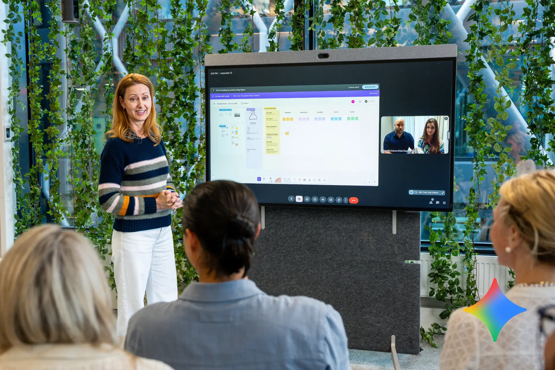 A person standing in front of a Neat Board Pro.