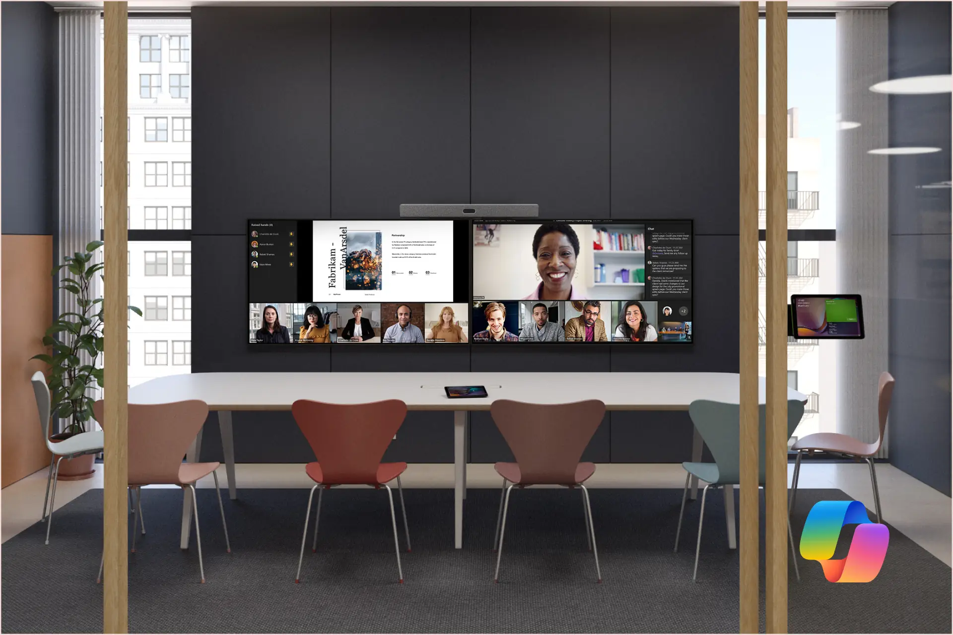 Neat Bar Pro with dual screens and Microsoft Teams