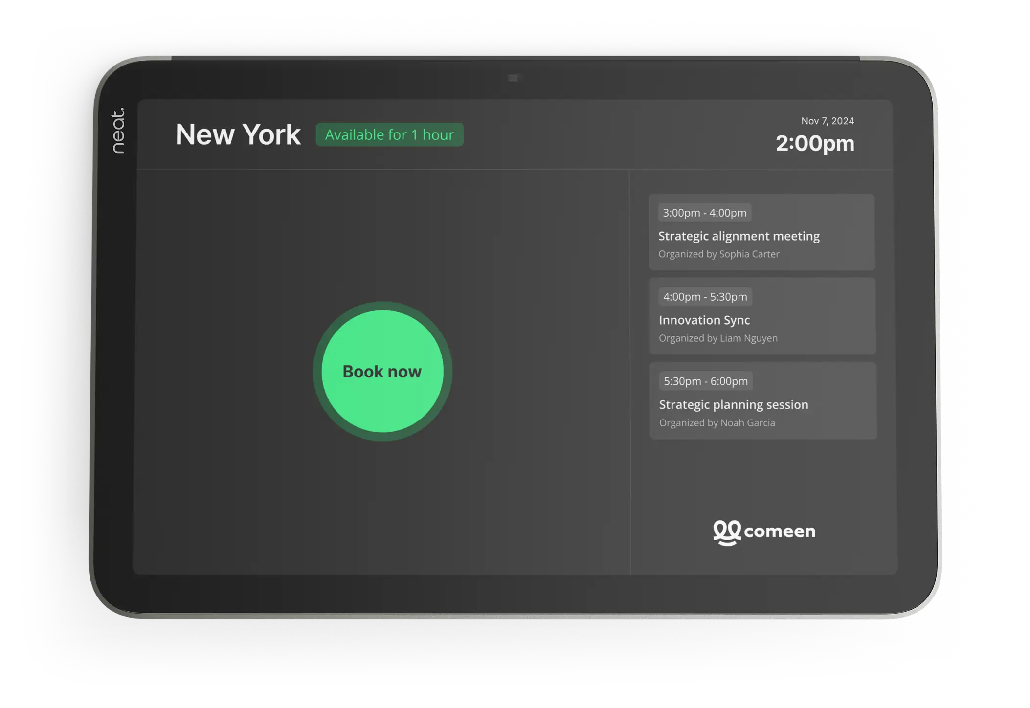 Comeen running on Neat Pad Pro.
