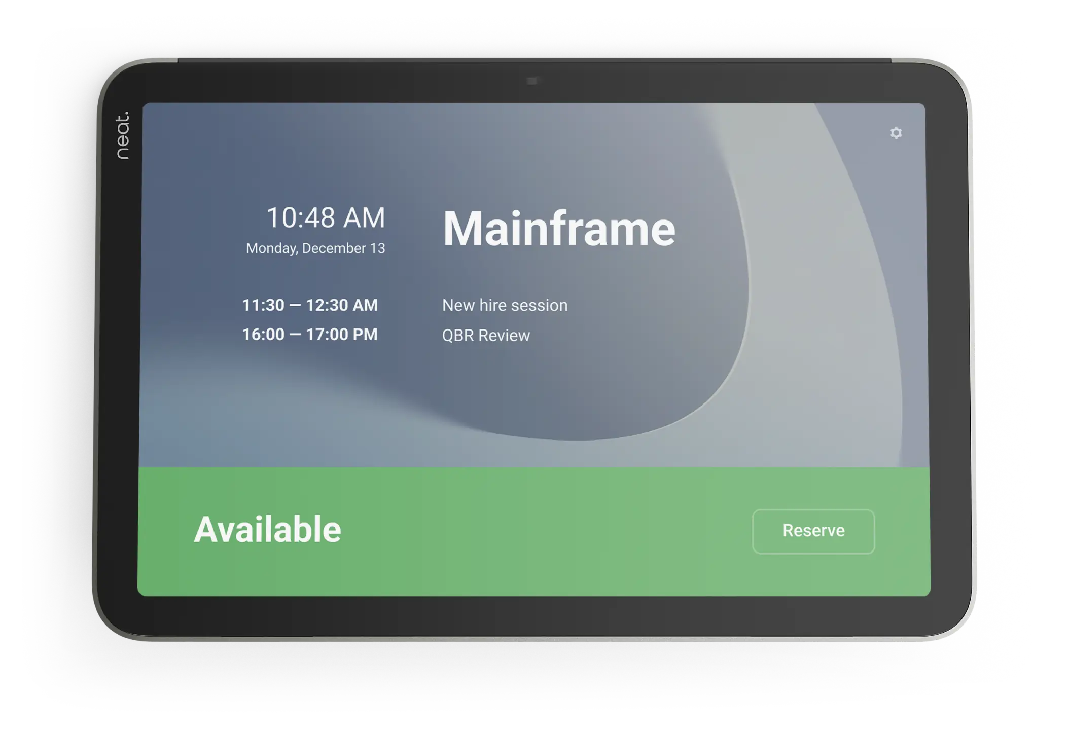 Zoom Rooms running on Neat Pad Pro.
